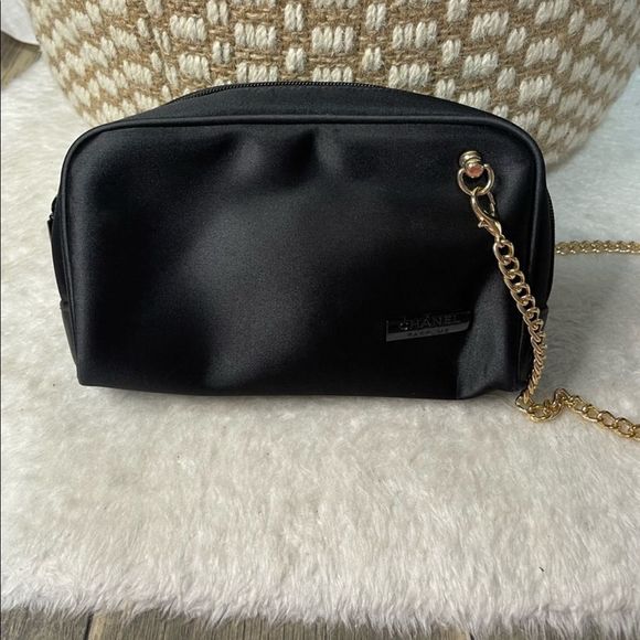 CHANEL Bags Authentic Chanelblack Makeup Cosmetic Beauty Bag With